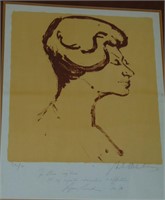 Robert Blackburn, Signed Print "Woman in Profile"