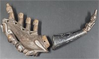 Carved Wood & Horn Ethnographic Figural