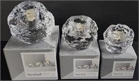 Kosta Boda Snowball Crystal Glass Votive Holders