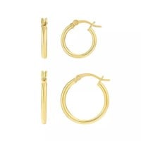 PRIMROSE 24k Gold Hoop Earrings Duo Set