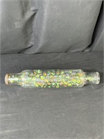 Glass Rolling Pin Full of Marbles