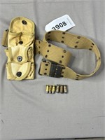 WWI Era Belt and 45 Cal APC,  Ammo Pouch Half