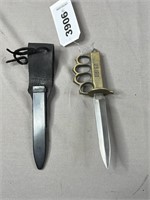 Replica US 1918 Knuckle Knife, Brass Handle &