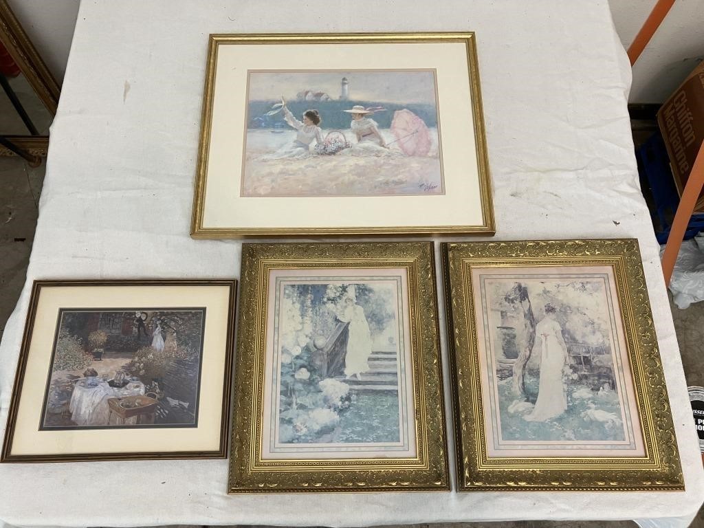 4 Framed Prints Victorian Ladies M