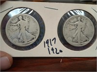 1917 20 silver walking liberty half dollars