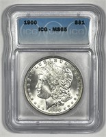1900 Morgan Silver $1 Gem BU ICG MS65