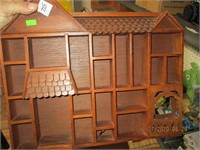 Wooden Trinket Shelf & Box Lot of MIsc.