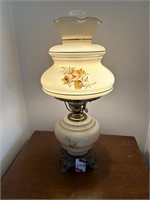 Hand - Painted Hurricane Lamp 15" Dia x 24"H