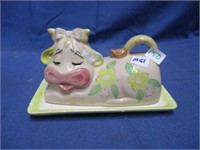 cow butter dish .