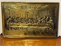 Vintage Last Supper Brass Wall Decor 15”x10”