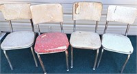 4 MID CENTURY KITCHEN CHAIRS CHROMCRAFT & SWICO