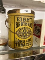eight brothers long cut tobacco tin empty