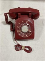 Old red telephone. As is.