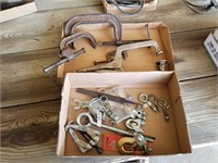 C Clamps, vise grips, clamps, etc