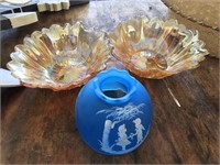 Carnival Glass Bowls & Fairy Lamp shade