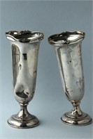 Pair of Edwardian Sterling Silver Vases,