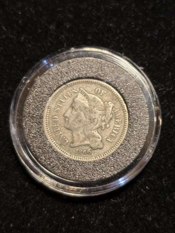 1866 Nickel Three-Cent Piece