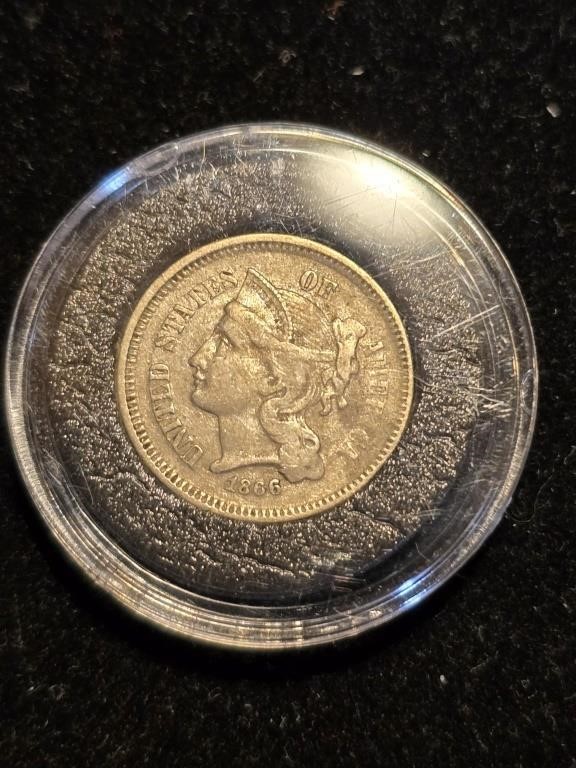 1866 Nickel Three-Cent Piece