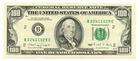 Crisp Small Portrait $100 Federal Reserve Note