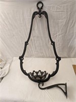 Cast Iron Hanging Oil Lamp Bracket w/ Wall Bracket