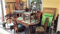 Mid century wood dining room table and