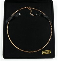 14K Rose gold 17" open basketweave necklace with