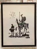 Framed print of Picasso’s Don Quixote. Framed