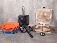 Royal Norfold Plates & 2 Waffle Makers