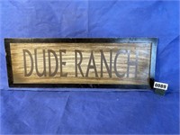 Wood Sign, Dude Ranch, 30.5x10.5"