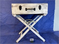 Wood Box w/Attached Folding Stand,