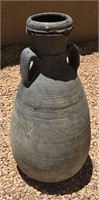 Primitive Blackened clay water jug / vase