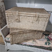 Two rattan chests