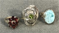 Sterling Rings With Stones - 3