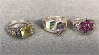 Sterling Rings With Stones - 3