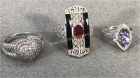 Sterling Rings With Stones - 3