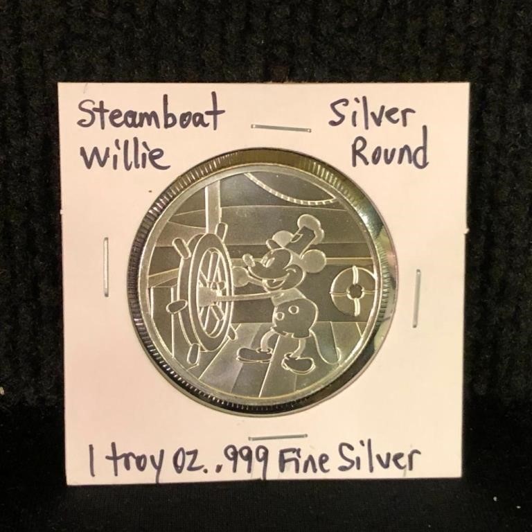 Steamboat Willie Silver Round