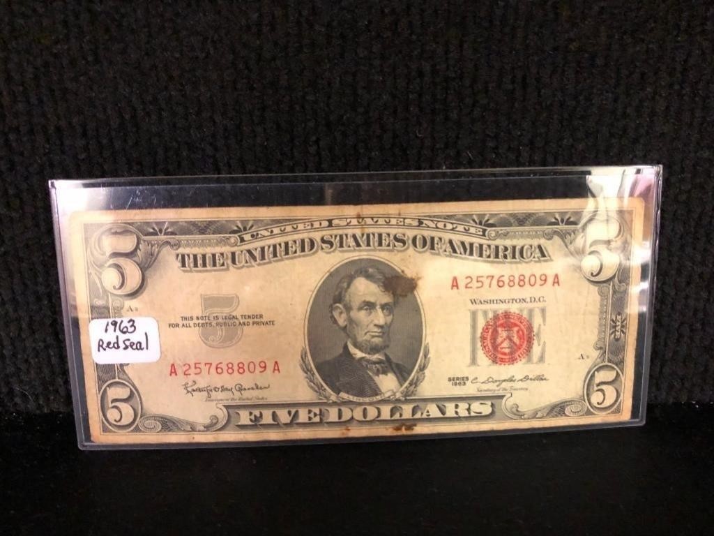 1963 $5 Red Seal Note