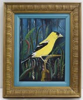 J.D. Kennedy Acrylic on Canvas Gold Finch Signed