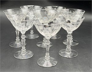 Fostoria “CHINTZ” Pattern Cocktail Stems Glasses