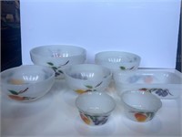 Fire King Milk Glass Fruit Nesting Bowls & Dishes