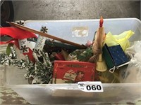 TOTE OF CHRISTMAS DECOR