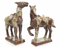 (2) Asian Style Ceramic Horse Figures