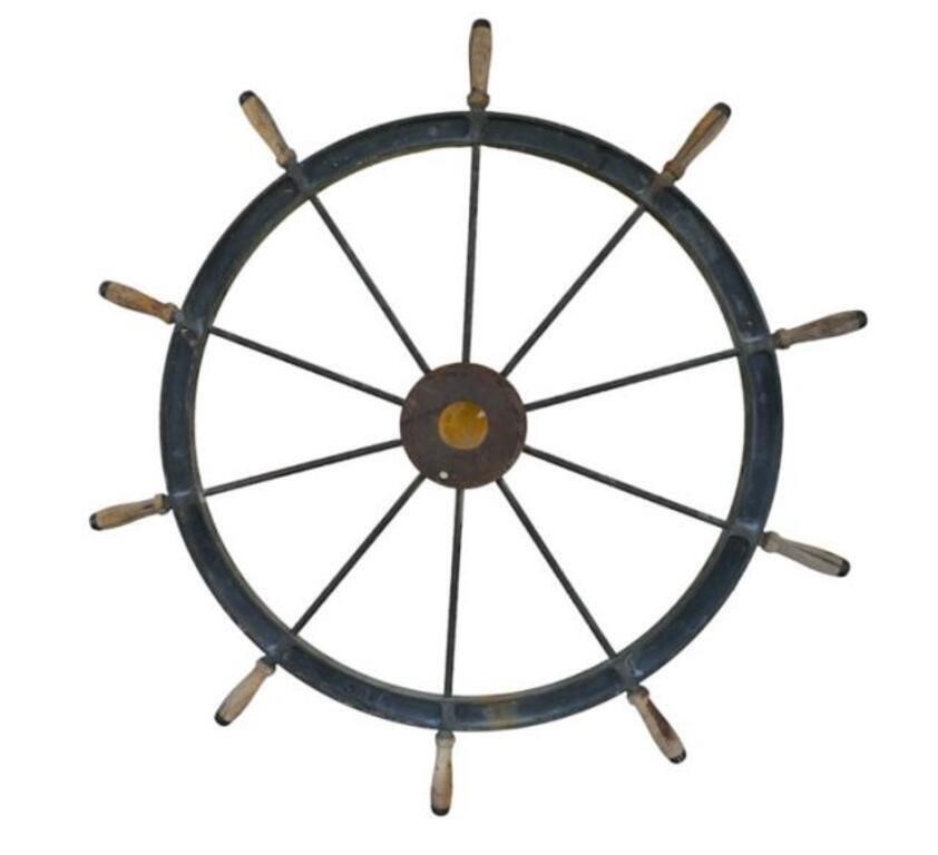 Vintage Large Maritime Nautical Helm Wheel
