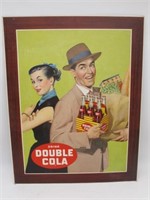 1950 DOUBLE COLA CARDBOARD SIGN IN GREAT SHAPE
