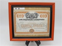 1951 DR. PEPPER CO. 100 SHARES CERTIFICATE