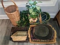 Baskets and Faux Plants