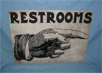 Restroom style advertising sign