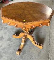 Walnut Octagonal Pedestal Table (31.75"diam x