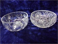Sparkling Cut Crystal Centerpiece Bowls