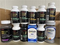 Lot of 11 MENS multivitamins from GNC AND CENTRUM